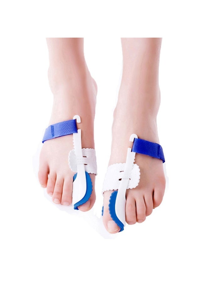 مصحح إبهام القدم الأروح - دعامة تقويمية قابلة للتعديل مع فاصل للأصابع ووسادة واقية، مريح للارتداء ليلاً ونهاراً للرجال والنساء - قطعتان - Image 1